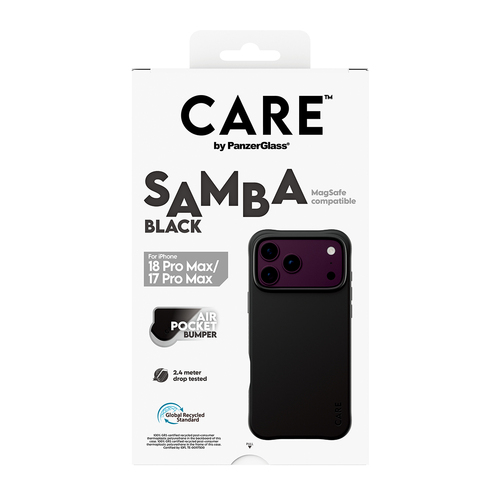 PanzerGlass CARE™ by ® Samba Case Black w. MagSafe iPhone 18 Pro Max | 17 Pro Max mobiele telefoon behuizingen Hoes Zwart