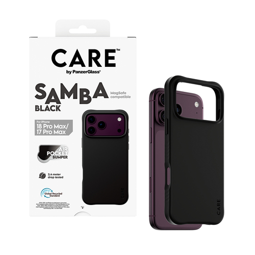 PanzerGlass CARE™ by ® Samba Case Black w. MagSafe iPhone 18 Pro Max | 17 Pro Max mobiele telefoon behuizingen Hoes Zwart