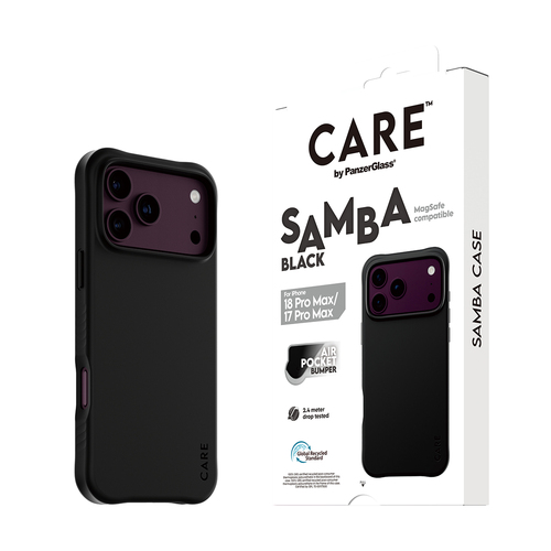 PanzerGlass CARE™ by ® Samba Case Black w. MagSafe iPhone 18 Pro Max | 17 Pro Max mobiele telefoon behuizingen Hoes Zwart