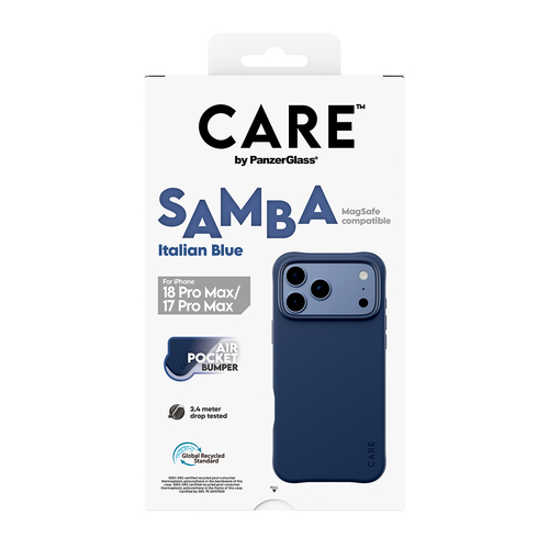 PanzerGlass CARE™ by ® Samba Case Italian Blue w. MagSafe iPhone 18 Pro Max | 17 Pro Max mobiele telefoon behuizingen Hoes Blauw