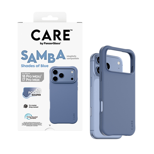 PanzerGlass CARE™ by ® Samba Case Shades of Blue w. MagSafe iPhone 18 Pro Max | 17 Pro Max mobiele telefoon behuizingen Hoes Blauw