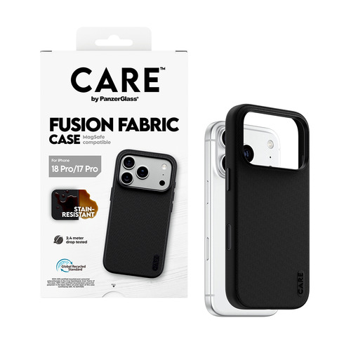 PanzerGlass CARE™ by ® Fusion Fabric Case Black w. MagSafe iPhone 18 Pro | 17 Pro mobiele telefoon behuizingen 16 cm (6.3") Hoes Zwart