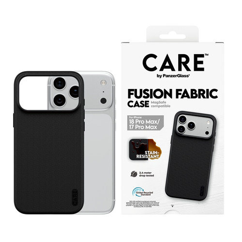 PanzerGlass CARE™ by ® Fusion Fabric Case Black w. MagSafe iPhone 18 Pro Max | 17 Pro Max mobiele telefoon behuizingen 17 cm (6.7") Hoes Zwart