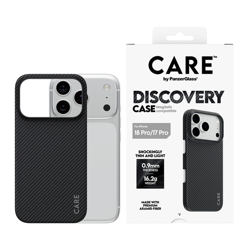 PanzerGlass CARE™ by ® Discovery Case Black & Grey w. MagSafe iPhone 18 Pro | 17 Pro mobiele telefoon behuizingen Hoes Zwart