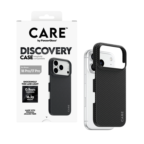 PanzerGlass CARE™ by ® Discovery Case Black & Grey w. MagSafe iPhone 18 Pro | 17 Pro mobiele telefoon behuizingen Hoes Zwart