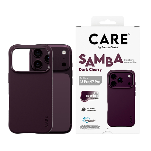 PanzerGlass CARE™ by ® Samba Case Dark Cherry w. MagSafe iPhone 18 Pro | 17 Pro mobiele telefoon behuizingen Hoes Paars
