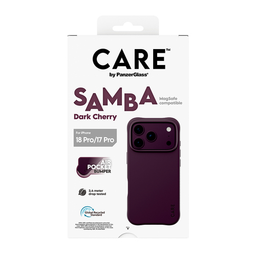 PanzerGlass CARE™ by ® Samba Case Dark Cherry w. MagSafe iPhone 18 Pro | 17 Pro mobiele telefoon behuizingen Hoes Paars