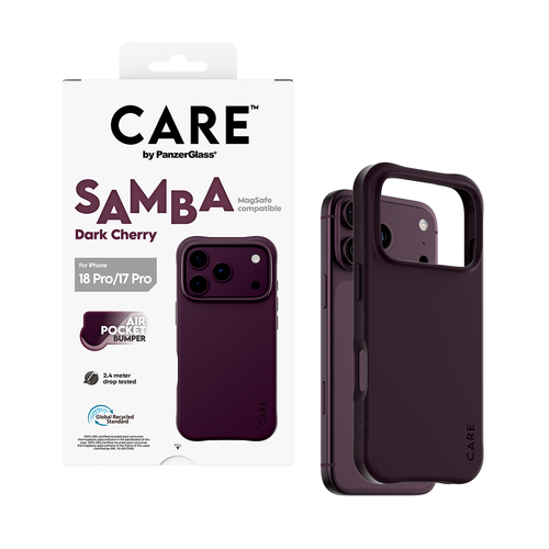 PanzerGlass CARE™ by ® Samba Case Dark Cherry w. MagSafe iPhone 18 Pro | 17 Pro mobiele telefoon behuizingen Hoes Paars