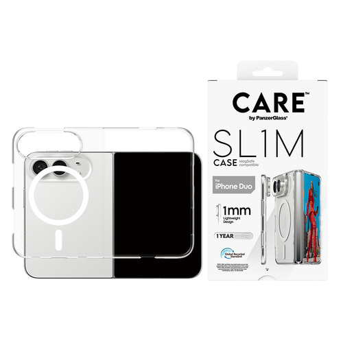 PanzerGlass CARE™ by ® SL1M Case Transparent w. White MagSafe iPhone Duo mobiele telefoon behuizingen 19,3 cm (7.6") Hoes Transparant