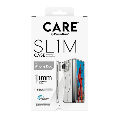 PanzerGlass CARE™ by ® SL1M Case Transparent w. White MagSafe iPhone Duo mobiele telefoon behuizingen 19,3 cm (7.6") Hoes Transparant