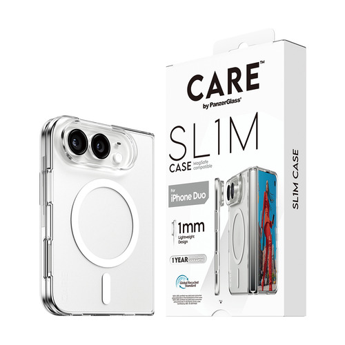 PanzerGlass CARE™ by ® SL1M Case Transparent w. White MagSafe iPhone Duo mobiele telefoon behuizingen 19,3 cm (7.6") Hoes Transparant