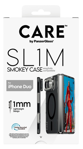 PanzerGlass CARE™ by ® SL1M Case Smokey w. Black MagSafe iPhone Duo mobiele telefoon behuizingen Hoes Zwart