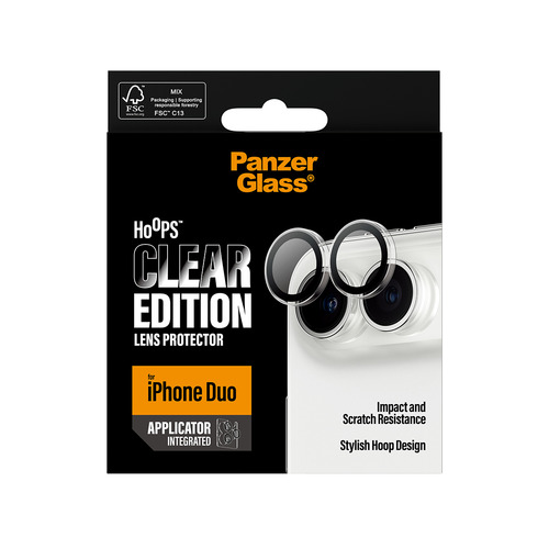 PanzerGlass ® Hoops® Camera Lens Protector Transparent iPhone Duo Doorzichtige schermbeschermer Apple 1 stuk(s)