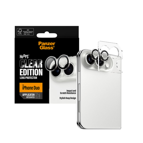 PanzerGlass ® Hoops® Camera Lens Protector Transparent iPhone Duo Doorzichtige schermbeschermer Apple 1 stuk(s)