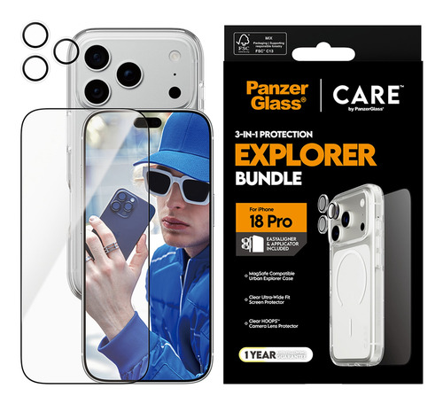 PanzerGlass CR74530 scherm- & rugbeschermer voor mobiele telefoons Achterkant/schermbeschermer Apple 3 stuk(s)