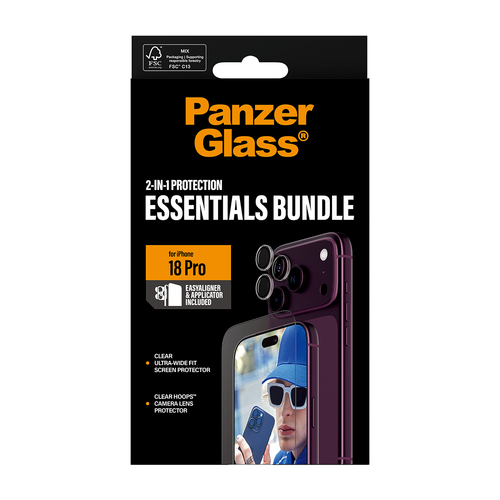 PanzerGlass ® 2-in-1 Essentials Bundle iPhone 18 Pro Doorzichtige schermbeschermer 1 stuk(s)