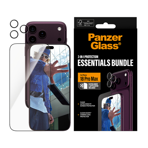PanzerGlass ® 2-in-1 Essentials Bundle iPhone 18 Pro Max Doorzichtige schermbeschermer 1 stuk(s)