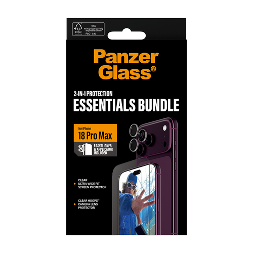 PanzerGlass ® 2-in-1 Essentials Bundle iPhone 18 Pro Max Doorzichtige schermbeschermer 1 stuk(s)