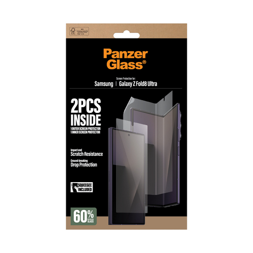 PanzerGlass ® Sub Screen Protector & Main Film Screen Protector Samsung Galaxy Z Fold8 Ultra Doorzichtige schermbeschermer 1 stuk(s)