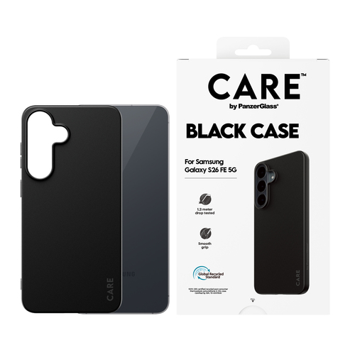 PanzerGlass CARE™ by ® TPU Case Black Samsung Galaxy S26 FE 5G mobiele telefoon behuizingen Hoes Transparant