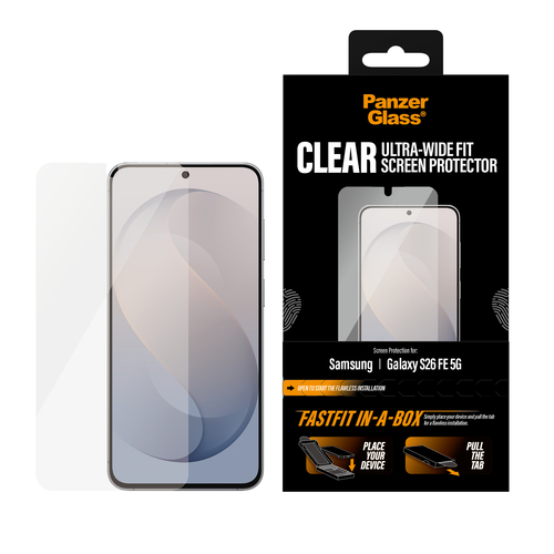 PanzerGlass ® Screen Protector Samsung Galaxy S26 FE 5G | Ultra-Wide Fit w. FASTFIT IN-A-BOX Doorzichtige schermbeschermer 1 stuk(s)