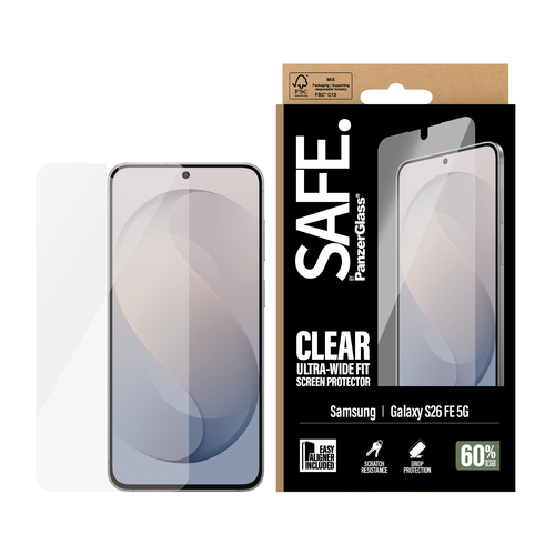 PanzerGlass SAFE. by ® Samsung Galaxy S26 FE 5G | Ultra-Wide Fit w. EasyAligner Doorzichtige schermbeschermer 1 stuk(s)