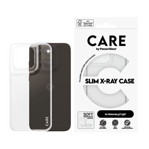 PanzerGlass CARE™ by ® TPU Case Transparent Motorola moto G77 | G67 mobiele telefoon behuizingen Hoes Transparant