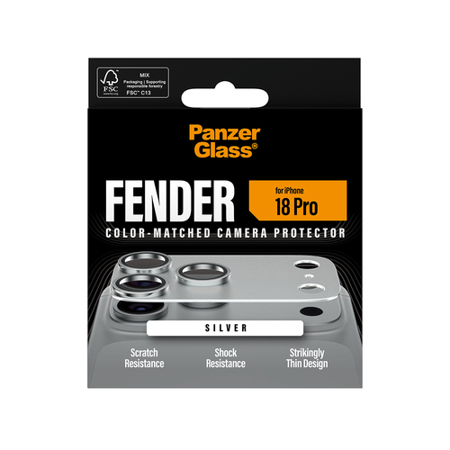 PanzerGlass ® Fender Camera Protector Silver iPhone 18 Pro Doorzichtige schermbeschermer 1 stuk(s)