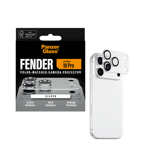 PanzerGlass ® Fender Camera Protector Silver iPhone 18 Pro Doorzichtige schermbeschermer 1 stuk(s)