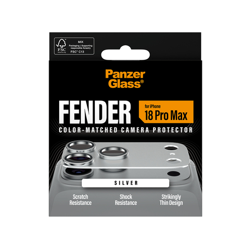PanzerGlass ® Fender Camera Protector Silver iPhone 18 Pro Max Doorzichtige schermbeschermer 1 stuk(s)