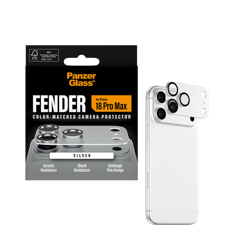 PanzerGlass ® Fender Camera Protector Silver iPhone 18 Pro Max Doorzichtige schermbeschermer 1 stuk(s)