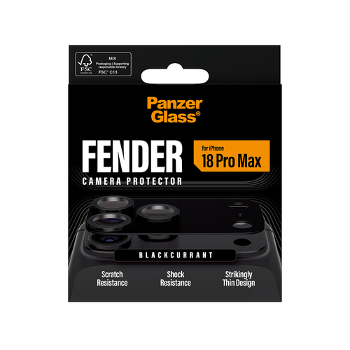 PanzerGlass ® Fender Camera Lens Protector Blackcurrant iPhone 18 Pro Max Doorzichtige schermbeschermer 1 stuk(s)