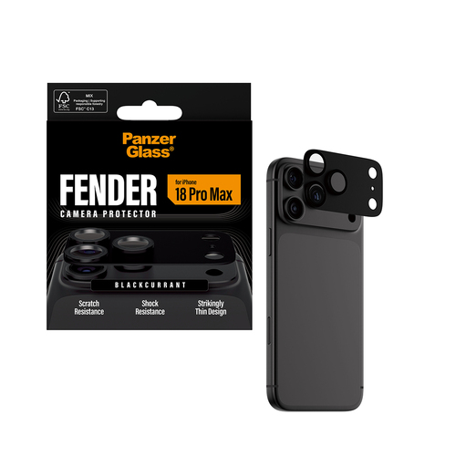 PanzerGlass ® Fender Camera Lens Protector Blackcurrant iPhone 18 Pro Max Doorzichtige schermbeschermer 1 stuk(s)