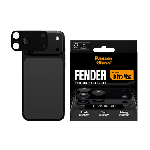 PanzerGlass ® Fender Camera Lens Protector Blackcurrant iPhone 18 Pro Max Doorzichtige schermbeschermer 1 stuk(s)