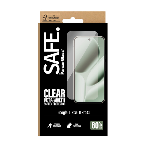 PanzerGlass SAFE. by ® Screen Protector Google Pixel 11 Pro XL | Ultra-Wide Fit Doorzichtige schermbeschermer 1 stuk(s)