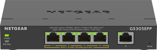 NETGEAR 5-Port Gigabit Ethernet High-Power PoE+ Plus Switch (GS305EPP)