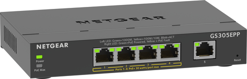 NETGEAR 5-Port Gigabit Ethernet High-Power PoE+ Plus Switch (GS305EPP)
