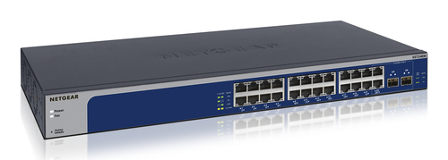 NETGEAR XS724EM Managed L2 10G Ethernet (100/1000/10000) 1U Blauw, Grijs