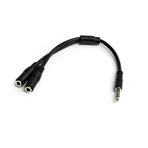 StarTech.com Headsetadapter voor headsets met aparte koptelefoon-/microfoonstekkers 3,5 mm 4 positie naar 2x 3 positie 3,5 mm M/F