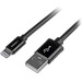 StarTech.com 2 m lange zwarte Apple 8-polige Lightning-connector naar USB-kabel voor iPhone / iPod / iPad