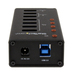 StarTech.com 4-poorts gevoede USB 3.0 hub met 3 speciale USB-laadpoorten (2 x 1 A & 1 x 2 A) - 5Gbps - op de wand monteerbare metalen behuizing