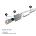 StarTech.com Premium USB-A naar Lightning Kabel 1m Wit - USB Type A naar Lightning Charge & Sync Oplaadkabel - Verstevigd met Aramide Vezels - Apple MFi Gecertificeerd - iPad Air iPhone 12