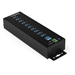 StarTech.com 10-Port USB 3.0 Hub met Power Adapter - Metalen Industriële USB-A Hub met ESD & 350W Overspanningsbeveiliging - Din Rail/Wand/Bureau Monteerbaar - High Speed USB 3.2 Gen 1 (5Gbps) Hub