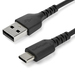 StarTech.com 2m USB A naar USB-C Oplaadkabel, Duurzame USB 2.0 Fast Charge & Sync USB A naar USB C Data Kabel, Rugged Aramide Vezel, M/M, 3A, Zwart