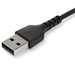 StarTech.com 2m USB A naar USB-C Oplaadkabel, Duurzame USB 2.0 Fast Charge & Sync USB A naar USB C Data Kabel, Rugged Aramide Vezel, M/M, 3A, Zwart