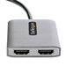 StarTech.com USB-C MST HUB, USB-C naar Dual HDMI 4K 60Hz, USB Type C Multi Monitor Adapter voor Laptop met 30cm kabel, DP 1.4 Multi-Stream Transport Hub, USB-C naar HDMI Splitter voor 2 Schermen