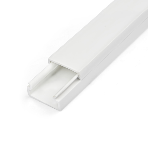 StarTech.com Stevige Zelfklevende Kabelgoot met Deksel, 19mm B x 11mm H 1m L, PVC Draadgoot / Muurlijst voor Netwerk- en Voedingskabels, Max 6 kabels, UL Listed