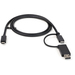 StarTech.com 1m USB-C Kabel met USB-A Adapter Dongle - Hybride 2-in-1 USB C Kabel met USB-A/USB-C naar USB-C (10Gbps/100W PD), USB-A naar USB-C (5Gbps) - Ideaal voor Hybride Docking Station