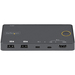 StarTech.com 2 Port Hybride USB-A + HDMI & USB-C KVM Switch - Enkele 4K 60Hz HDMI 2.0 Monitor - Compacte Desktop en/of Laptop HDMI KVM Switch - USB Bus Powered - Thunderbolt 3 Compatibel