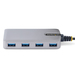 StarTech.com 4-Port USB-C Hub, 5Gbps, Bus Powered, USB C naar 4x USB-A Hub met Optionele Externe Voeding, Compacte Desktop/Laptop USB Hub, 30cm Kabel, USB Type-C Expansion Hub